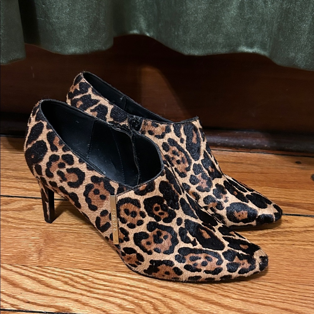 Calvin Klein Leopard Print Ankle Boots